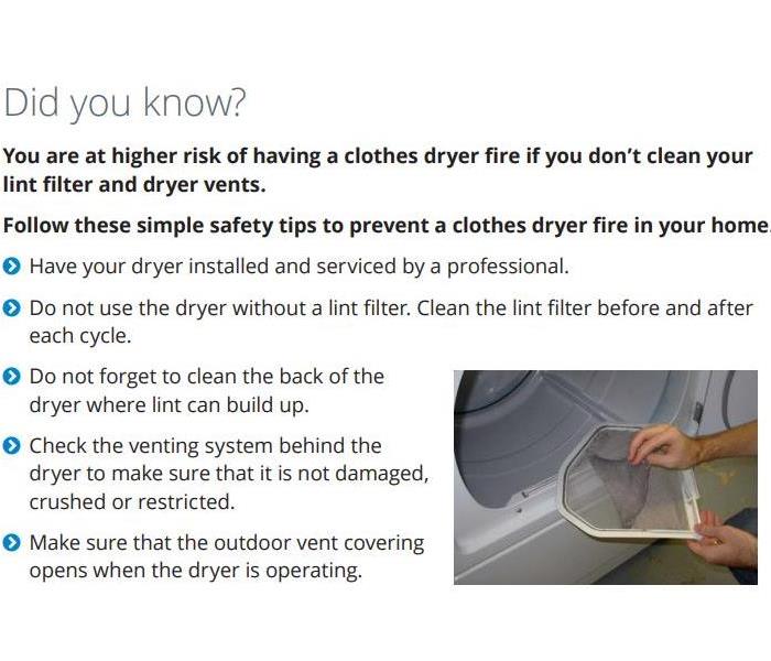You are at a higher risk of having a dryer fire if you don't clean your lint filter and dryer vents. 
